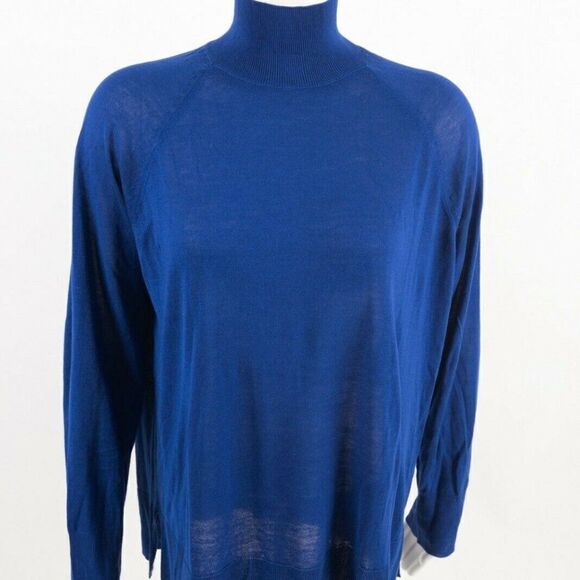 Zara Womens Mock Neck Sweater Large Royal Blue - Picture 1 of 6